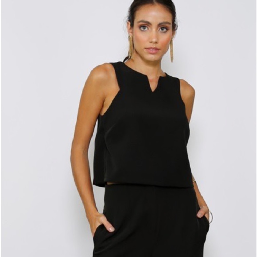 Black cropped top